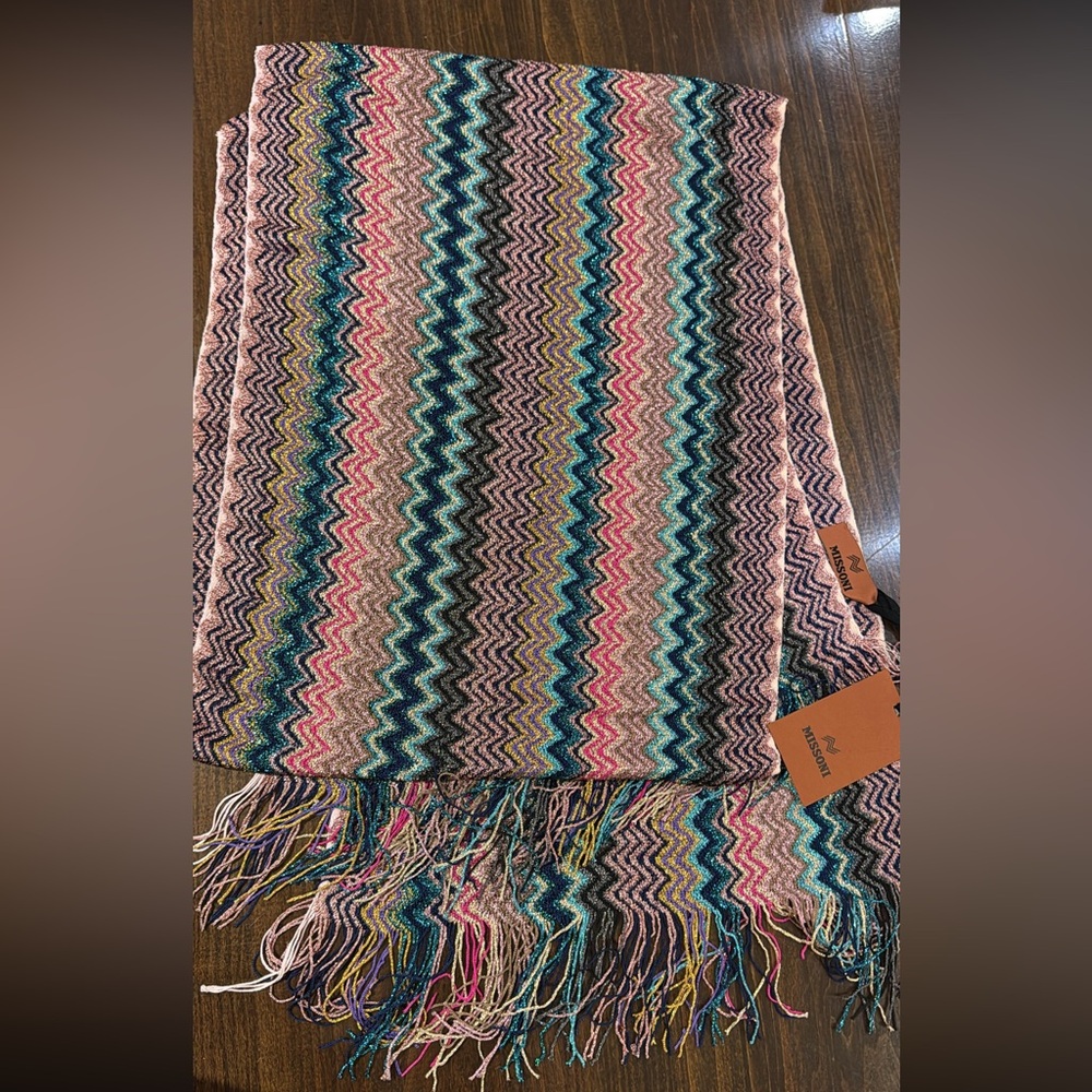 MISSONI metallic scarf beach cover up
